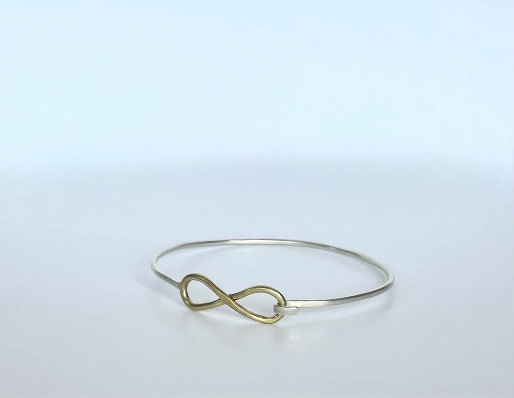 Infinity Hook/Latch Bangle – Sterling Silver & Brass | Prickleberry Lane