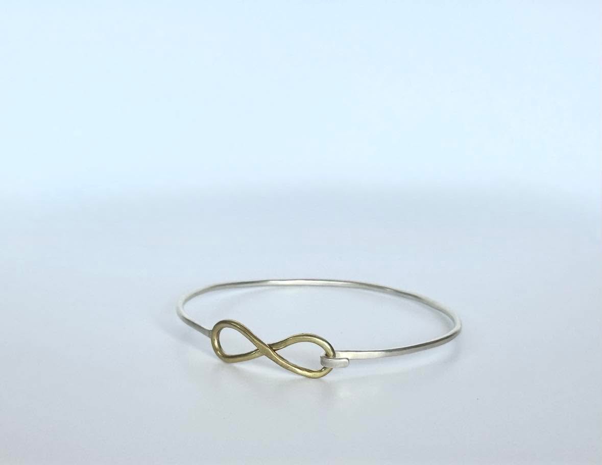 Infinity Hook/Latch Bangle – Sterling Silver & Brass | Prickleberry Lane
